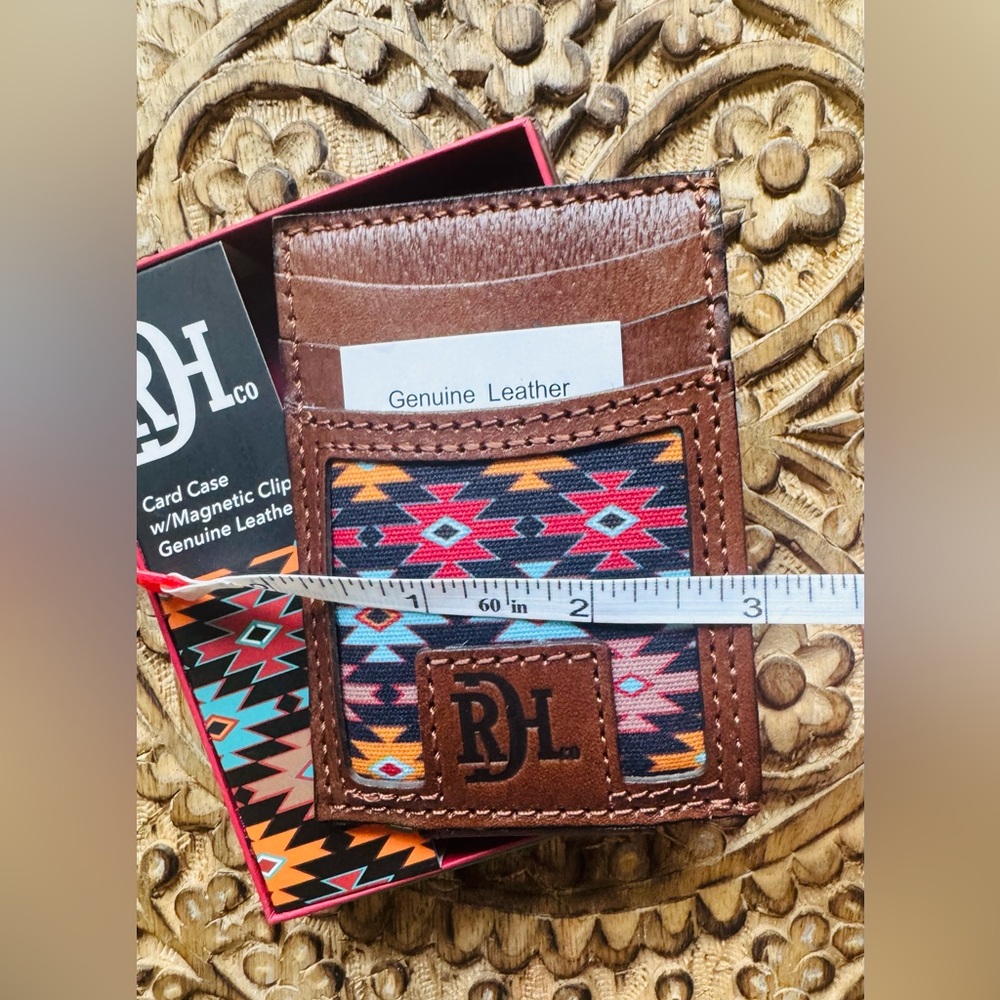 Red Dirt Hat Company Brown and Multicolor Card Holder and Money Clip NWT - Picture 3 of 7